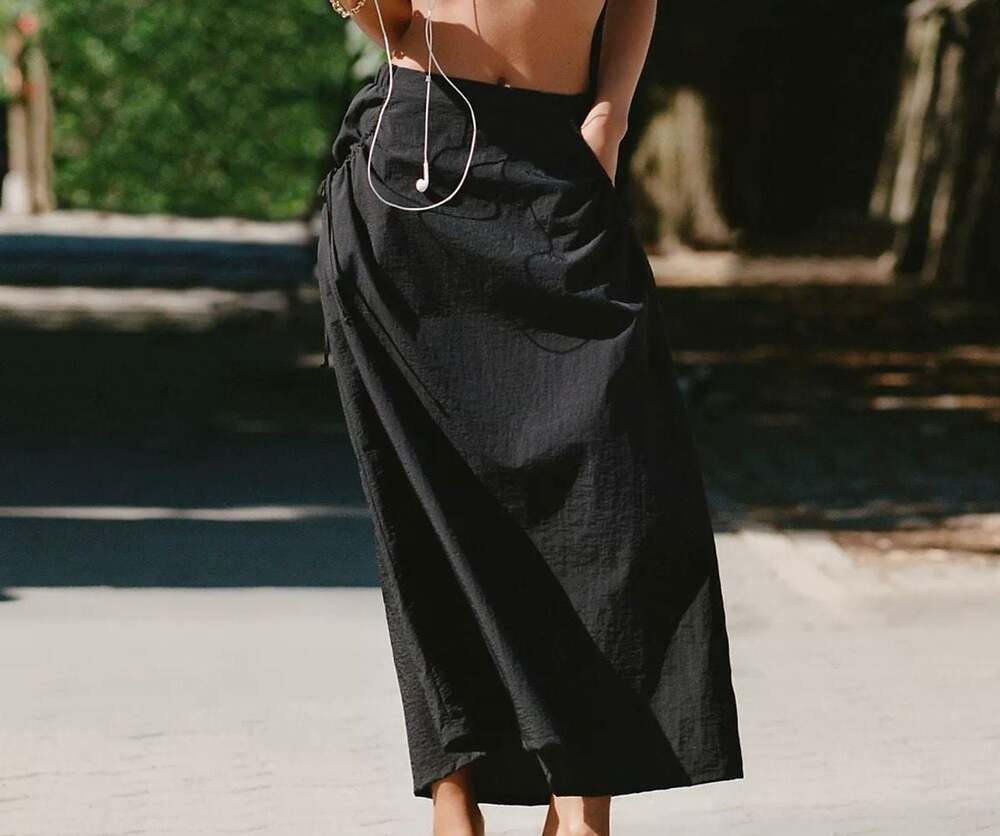 Daily Practice Nylon Midi Skirt Size Large
